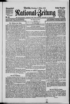 Nationalzeitung vom 08.03.1910