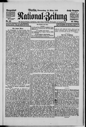 National-Zeitung on Mar 10, 1910