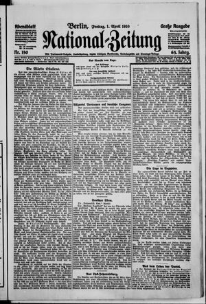 Nationalzeitung vom 01.04.1910