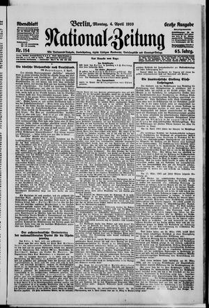 Nationalzeitung on Apr 4, 1910