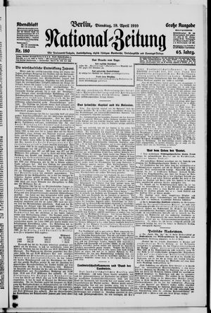 Nationalzeitung on Apr 19, 1910