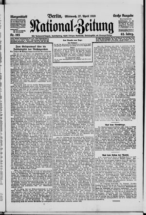Nationalzeitung vom 27.04.1910