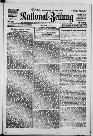 Nationalzeitung vom 26.05.1910