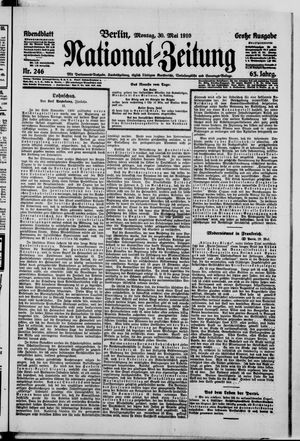 Nationalzeitung vom 30.05.1910