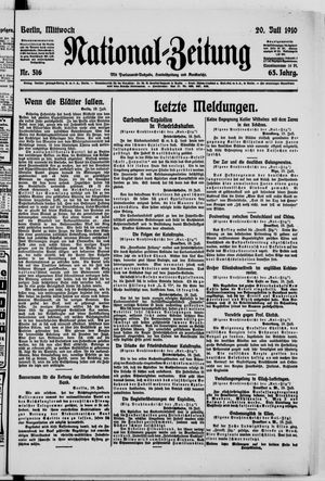 National-Zeitung vom 20.07.1910
