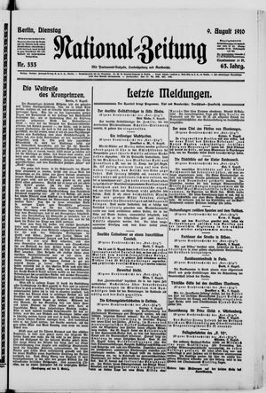 National-Zeitung vom 09.08.1910