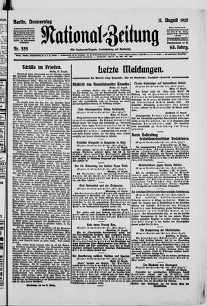 National-Zeitung vom 11.08.1910