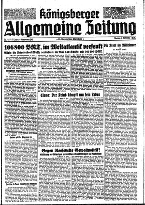 Königsberger allgemeine Zeitung vom 01.06.1942