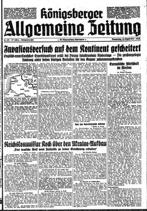 Königsberger allgemeine Zeitung vom 20.08.1942