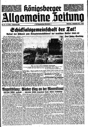 Königsberger allgemeine Zeitung vom 02.09.1942