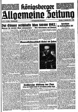 Königsberger allgemeine Zeitung on Sep 22, 1942