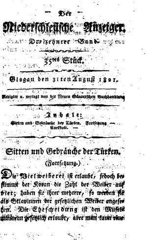 Der niederschlesische Anzeiger vom 31.08.1821