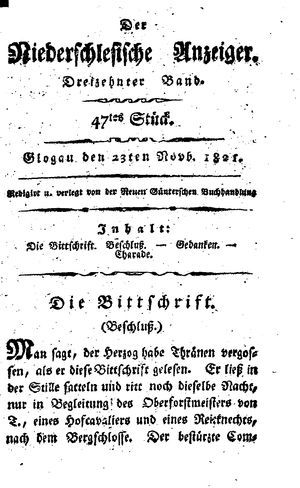 Der niederschlesische Anzeiger vom 23.11.1821