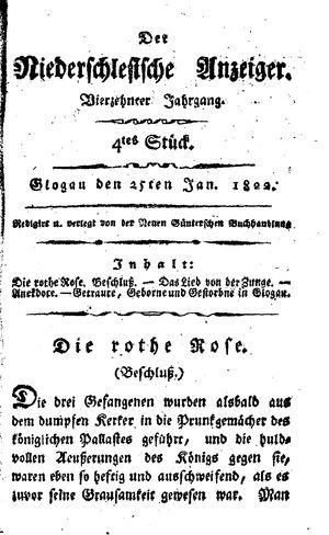 Der niederschlesische Anzeiger vom 25.01.1822