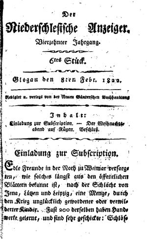 Der niederschlesische Anzeiger vom 08.02.1822