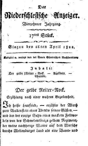 Der niederschlesische Anzeiger vom 26.04.1822