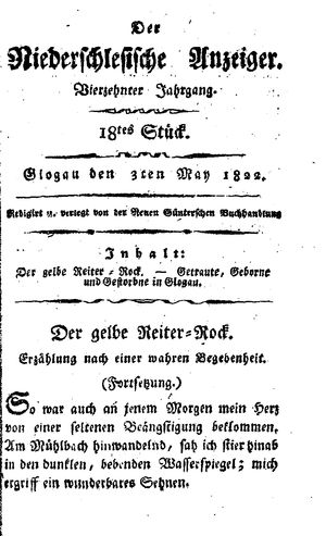 Der niederschlesische Anzeiger on May 3, 1822