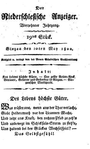 Der niederschlesische Anzeiger on May 10, 1822