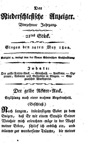 Der niederschlesische Anzeiger on May 24, 1822
