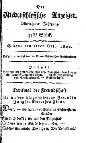 Der niederschlesische Anzeiger vom 11.10.1822