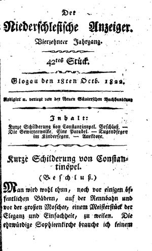 Der niederschlesische Anzeiger vom 18.10.1822