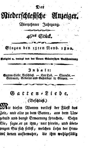 Der niederschlesische Anzeiger vom 15.11.1822