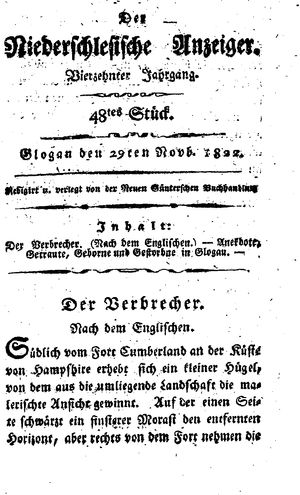 Der niederschlesische Anzeiger on Nov 29, 1822