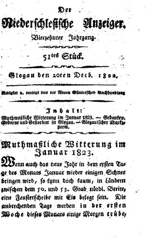 Der niederschlesische Anzeiger vom 20.12.1822