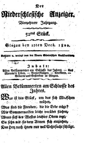 Der niederschlesische Anzeiger vom 27.12.1822