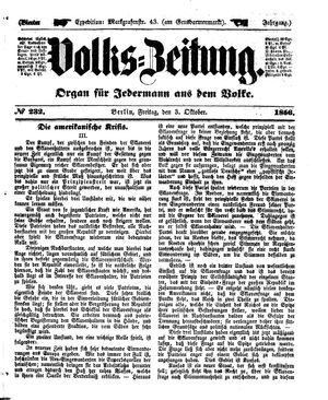 Volks-Zeitung vom 03.10.1856