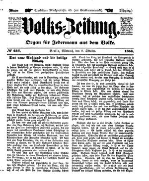 Volks-Zeitung vom 08.10.1856