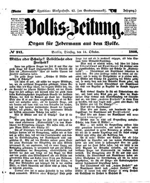 Volks-Zeitung vom 14.10.1856
