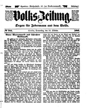 Volks-Zeitung vom 16.10.1856