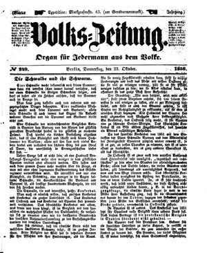 Volks-Zeitung vom 23.10.1856