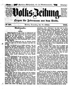 Volks-Zeitung vom 30.10.1856