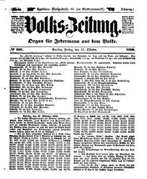 Volks-Zeitung vom 31.10.1856