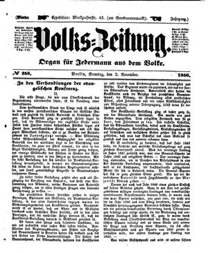 Volks-Zeitung vom 02.11.1856