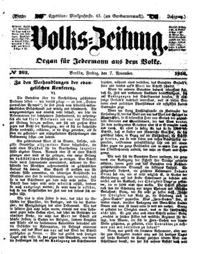 Volks-Zeitung vom 07.11.1856