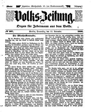 Volks-Zeitung vom 13.11.1856