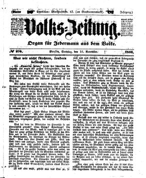 Volks-Zeitung vom 16.11.1856