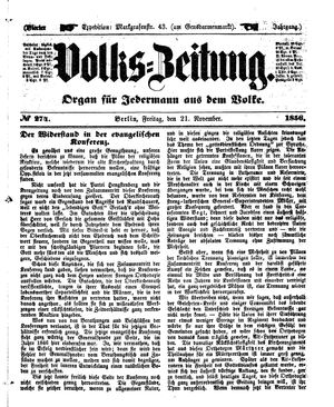 Volks-Zeitung vom 21.11.1856