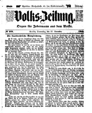 Volks-Zeitung vom 27.11.1856