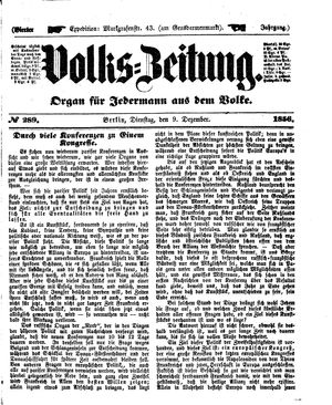 Volks-Zeitung vom 09.12.1856