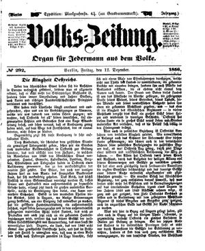 Volks-Zeitung vom 12.12.1856