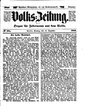 Volks-Zeitung on Dec 14, 1856