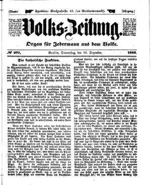 Volks-Zeitung vom 18.12.1856