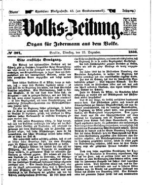 Volks-Zeitung vom 23.12.1856
