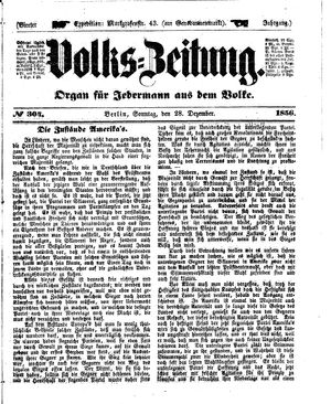 Volks-Zeitung vom 28.12.1856