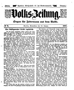 Volks-Zeitung vom 10.01.1857