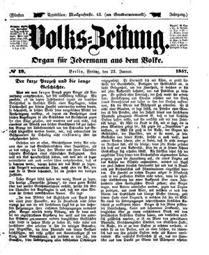 Volks-Zeitung vom 23.01.1857